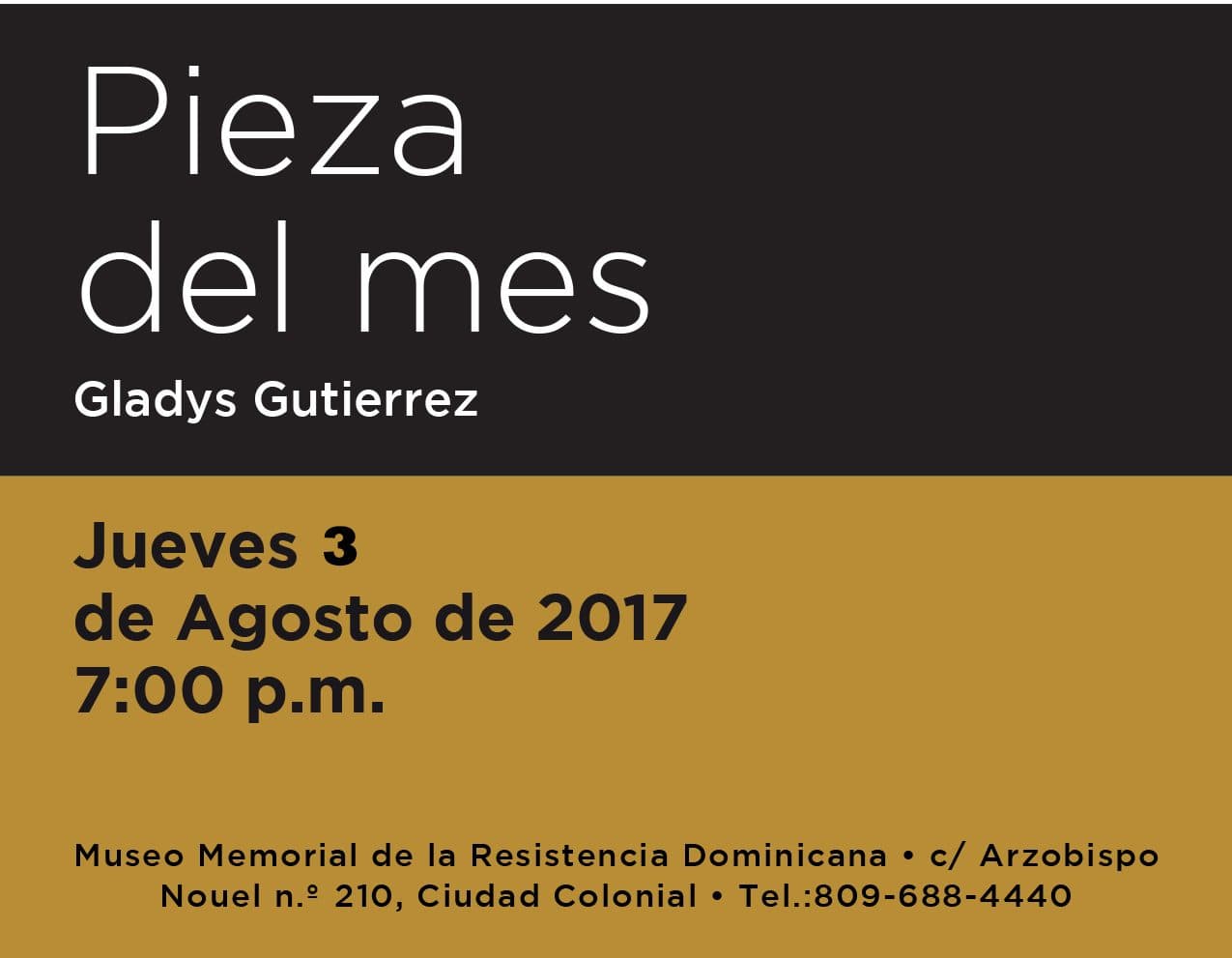 Banner pieza del mes agosto 2017
