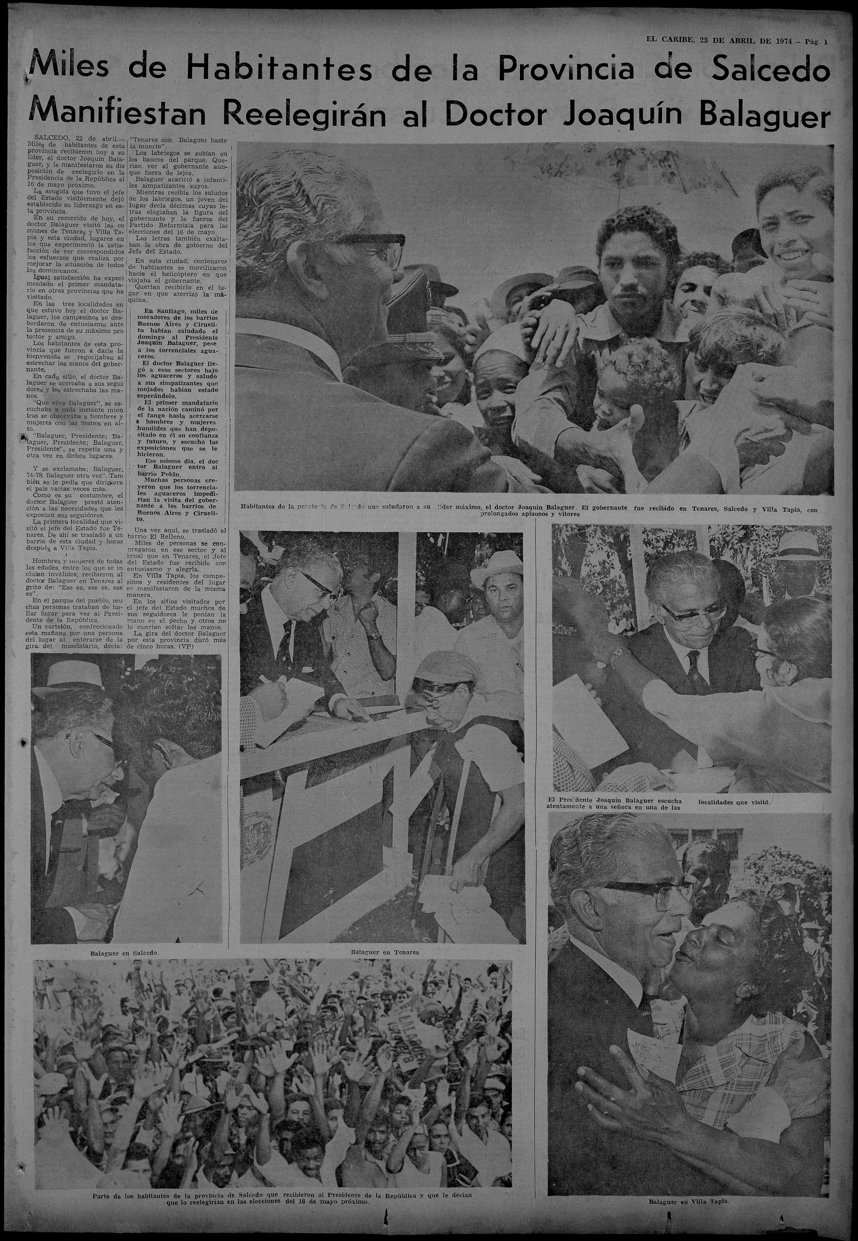 El Caribe Abril 1974 (eleciones)