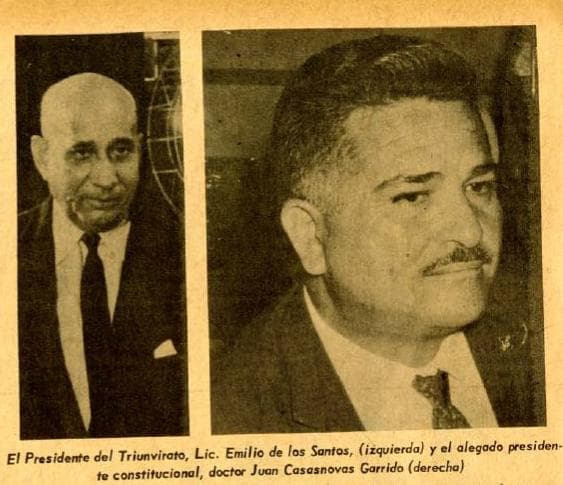 Emilio de los Santos (izquierda) y el alegado presidente constitucional, Juan Casasnovas Garrido (derecha)