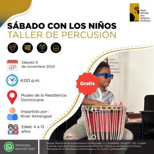 “Taller de percusión” sábado con los niños 9 de noviembre